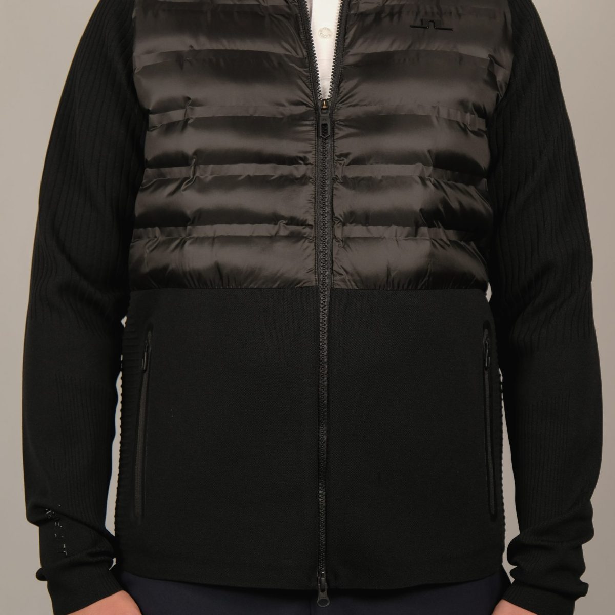 aziel tech knitted zip sweater