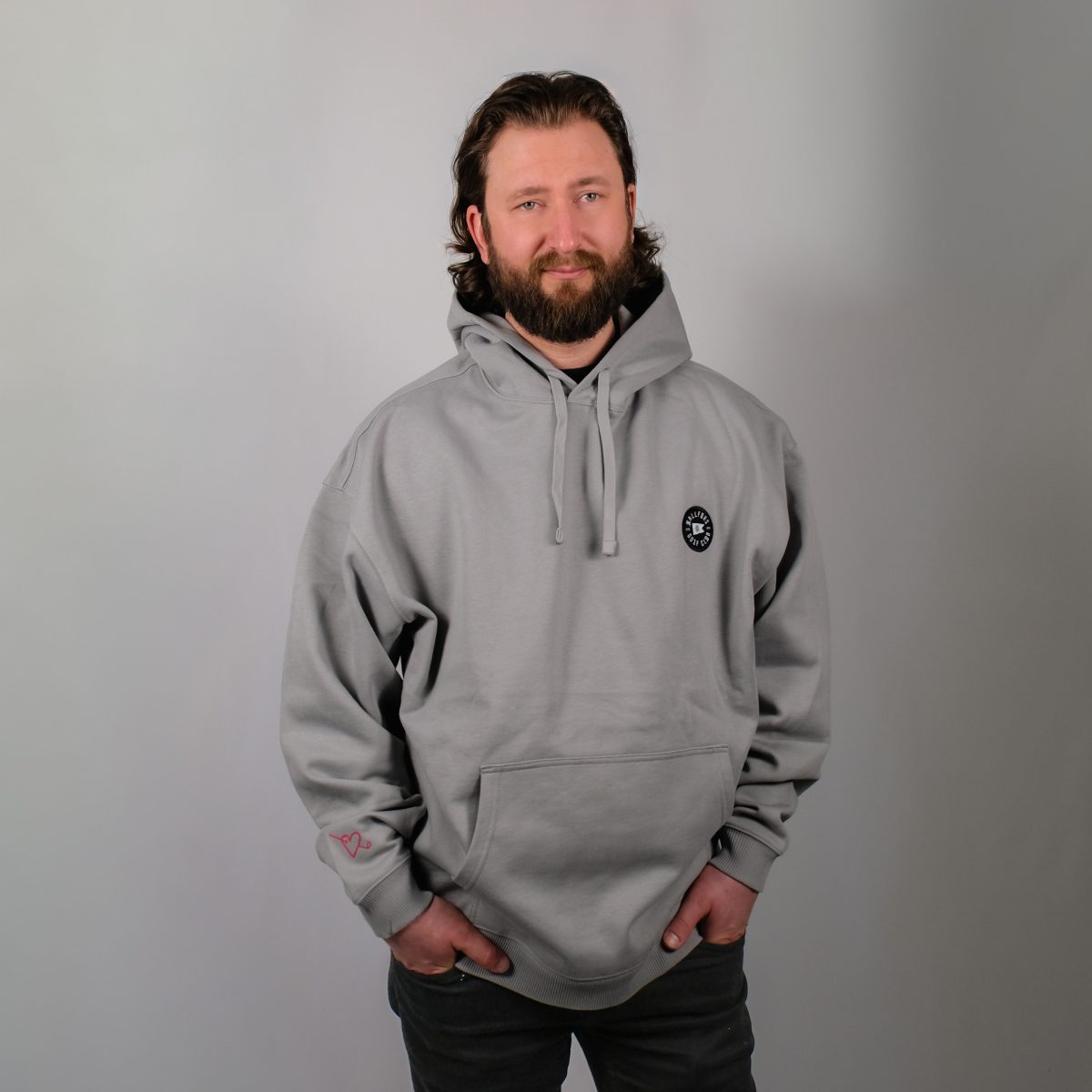 kallfors urban hoodie grey + patch
