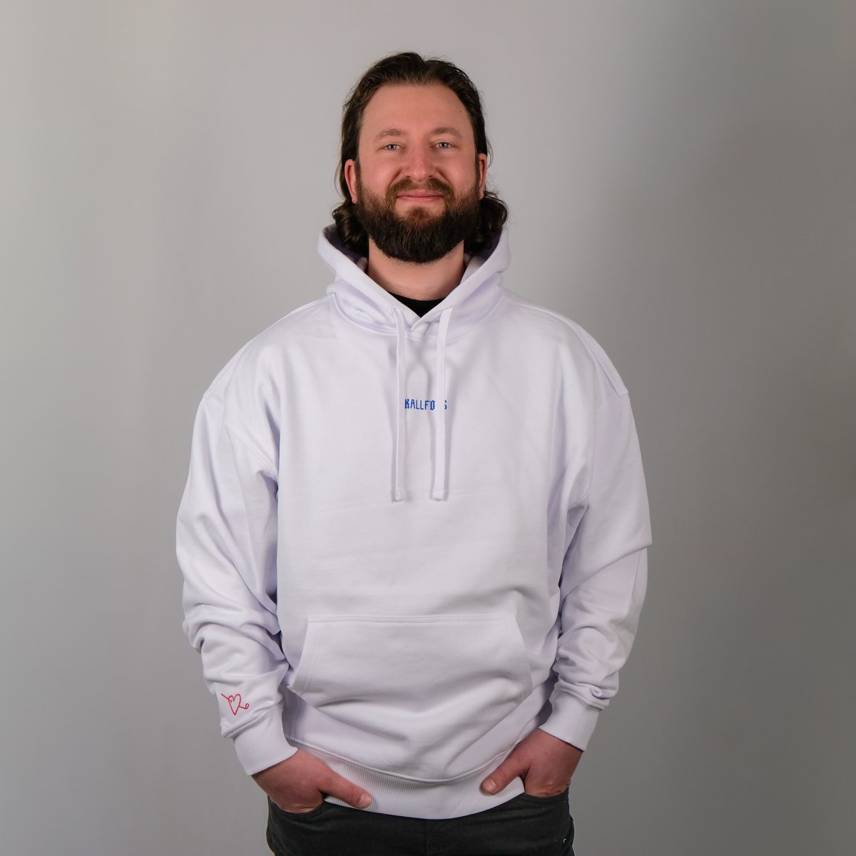 kallfors urban hoodie white/blue